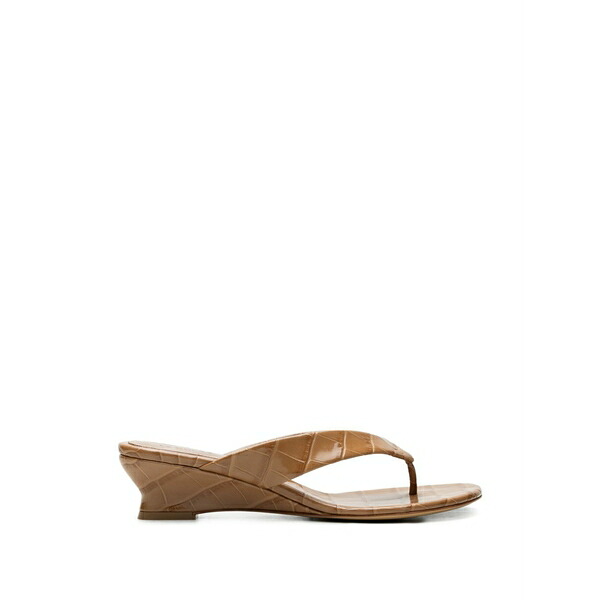 ル モンド ベリル レディース サンダル シューズ Leather wedge-heel sandals Brown