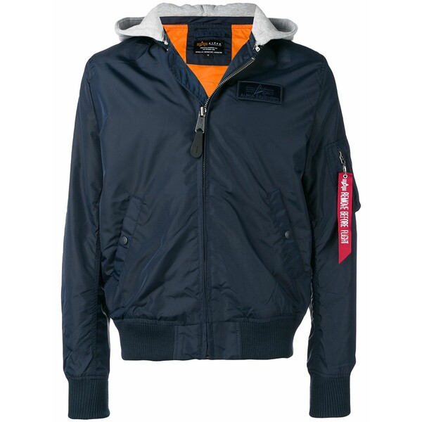 アルファインダストリーズ メンズ 上衣＆上衣 アウター Bomber jacket with a hood Blue