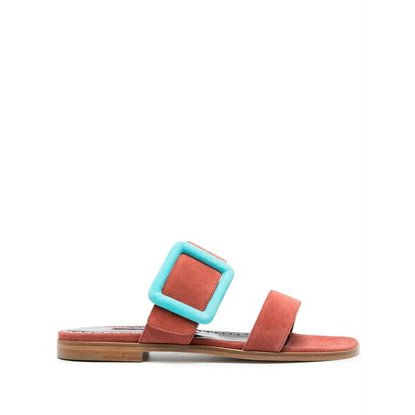 マノロブラニク レディース サンダル シューズ Buckle-detail suede sandals  Pink