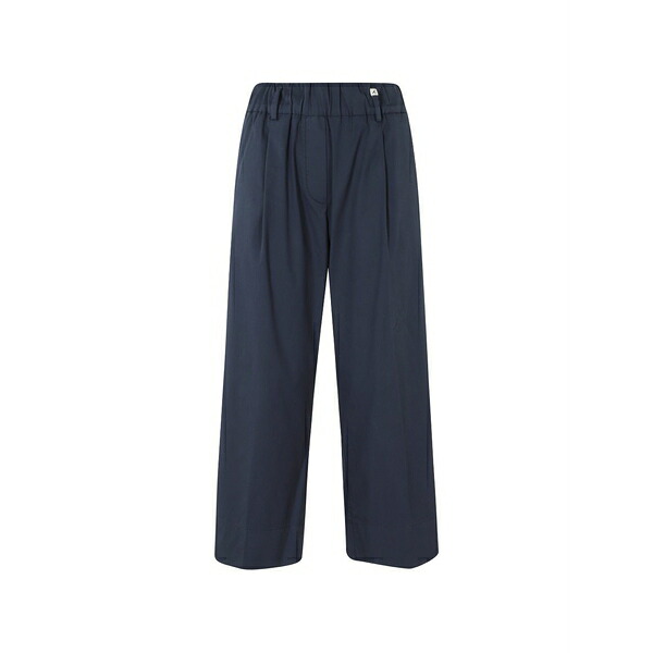 ミース レディース 心地よいズボン下 ボトムス Elasticated-waist straight trousers Blue