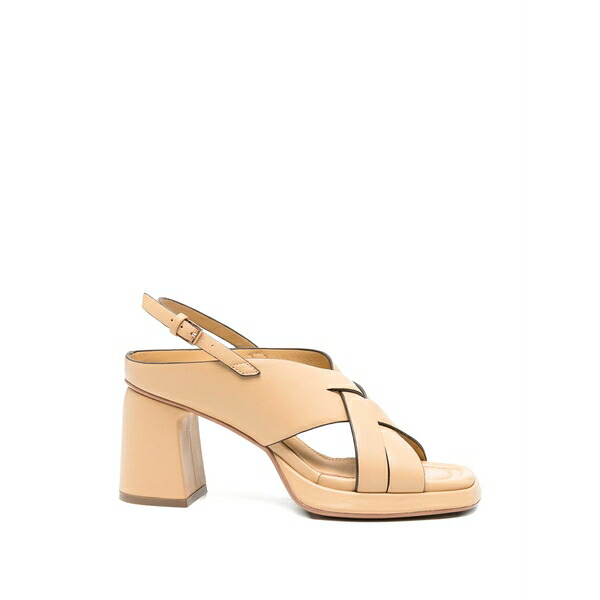 青色ノ プレミ レディース サンダル シューズ Crossover-strap slingback sandals Neutrals