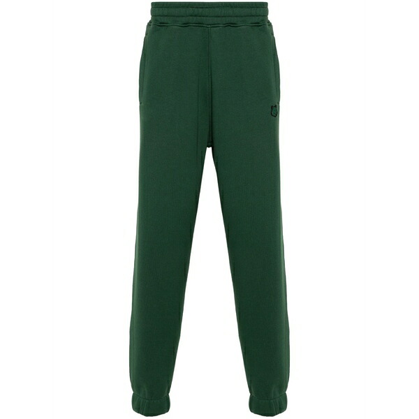 メゾン キツネ メンズ カジュアルパンツ ボトムス Fox-appliqu&pound; cotton track trousers Green｜asty