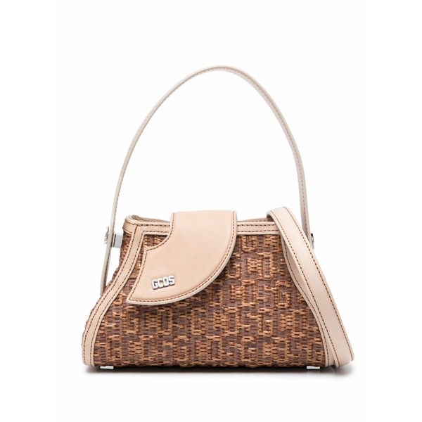 ジーシーディーエス レディース ショルダーバッグ 御徒面子 Small comma woven-raffia bag Brown
