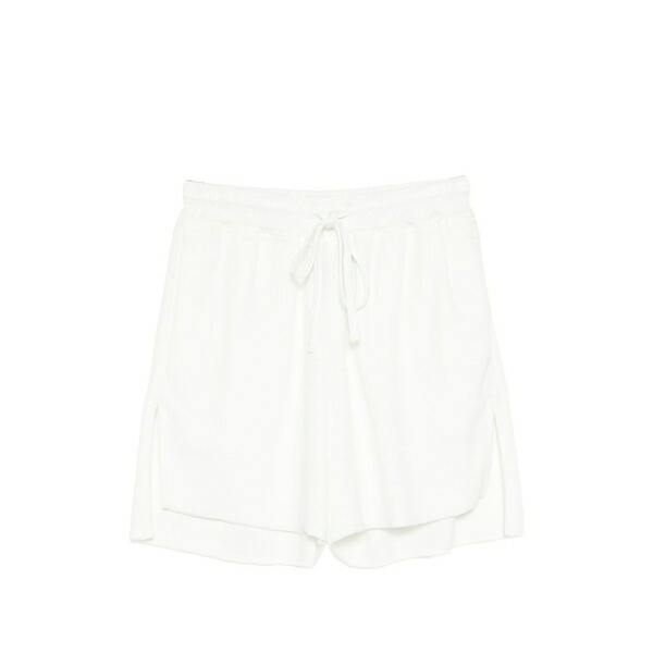 トム・Cr レディース 心地よいズボン下 ボトムス Drawstring layered shorts White