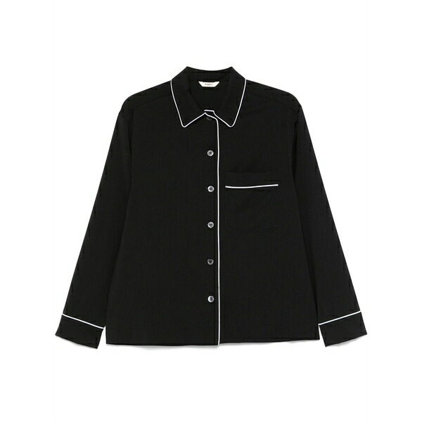 バレナ レディース プルオーバー トップス Contrasting-trim shirt Black