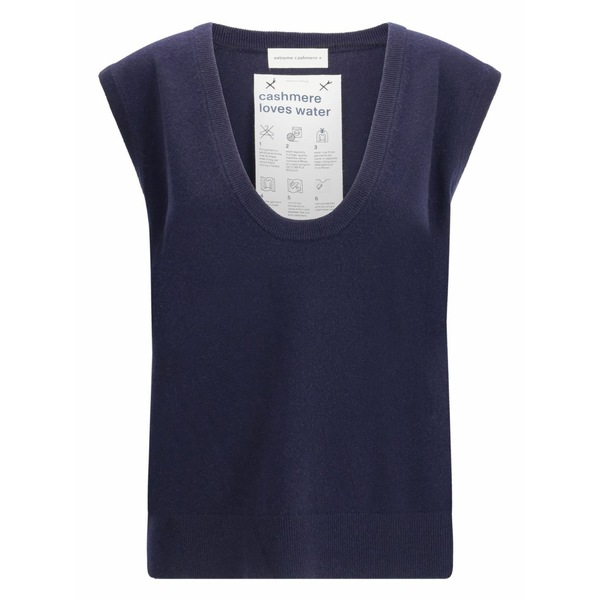 エクストリームカシミア メンズ カットソー トップス Scoop-neck cashmere tank top Blue