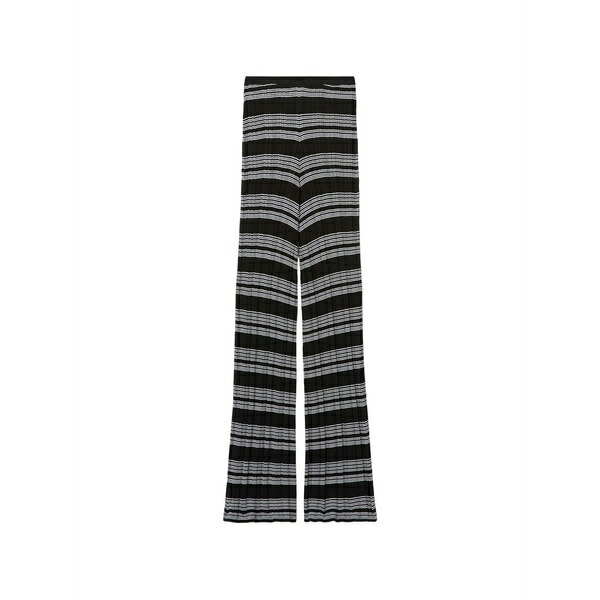 クローディピエルロ レディース 心地よいズボン下 ボトムス Striped slim-fit trousers Black