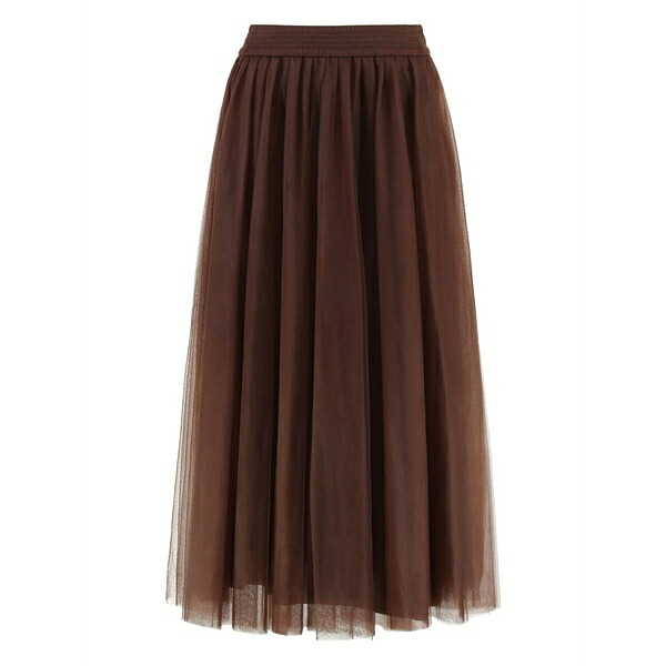 ファビアナ フィリッピ レディース スコート ボトムス Pleated tulle MIDI skirt Brown