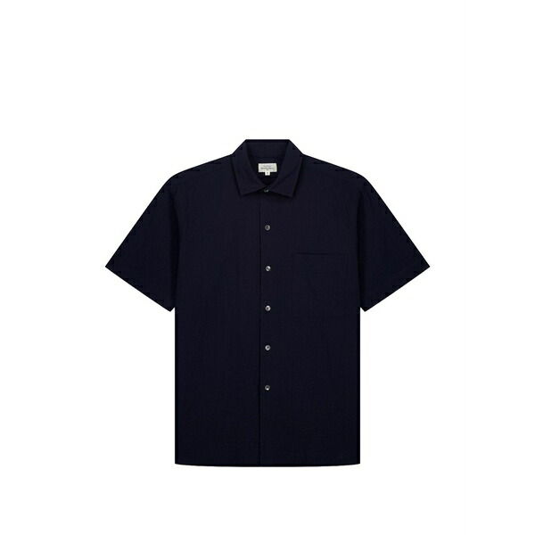 ハート形ジェラルド・r・フォード メンズ スポーツシャツ トップス Pedro short-sleeve seersucker shirt Blue
