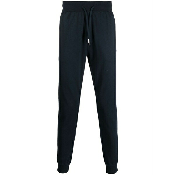 主任者 メンズ 心地よいズボン下 ボトムス Logo-print slim tapered track pants Blue