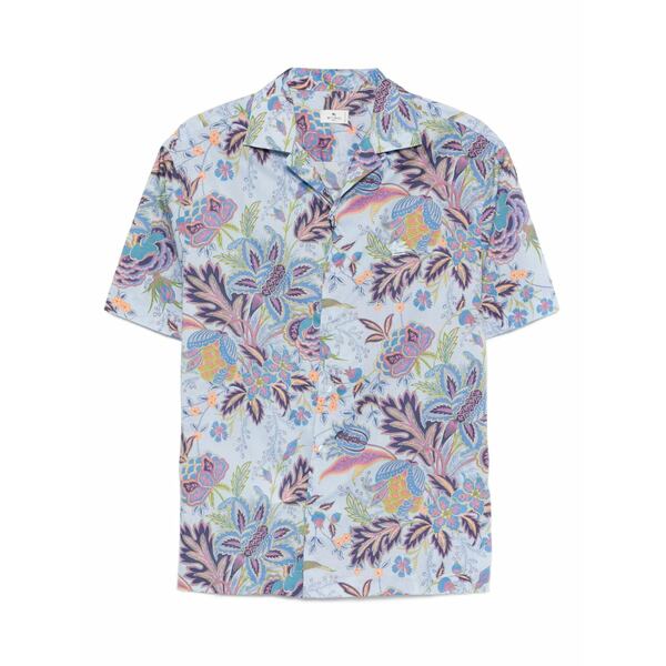 エトロ メンズ プルオーバー トップス Floral-print shirt Blue