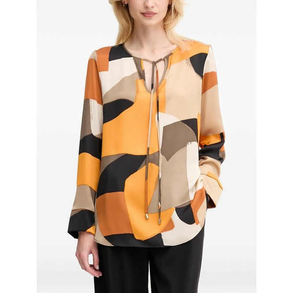 ジョセフリブコフ レディース プルオーバー トップス Geometric tie-neck blouse Orange