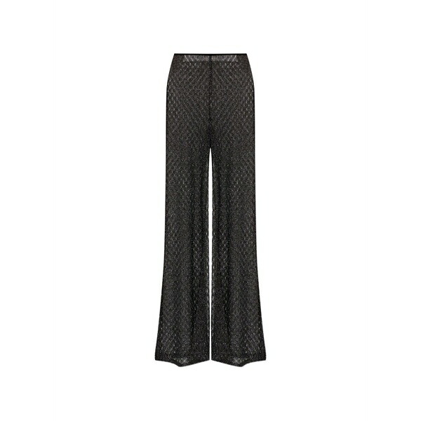 ミッソーニ レディース 心地よいズボン下 ボトムス Metallic-effect open-knit trousers Black