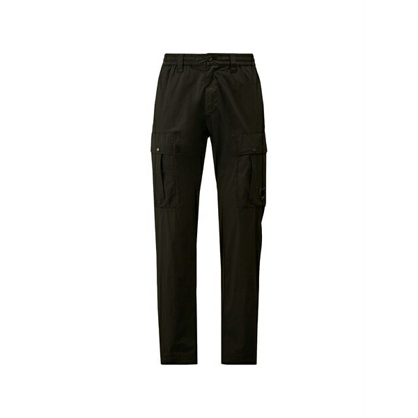 シーピーカンパニー メンズ 心地好いズボン下 ボトムス Logo-patch cargo pants  Black
