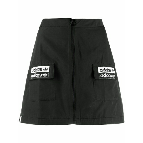 アディダス レディース スコート ボトムス Logo patch mini skirt Black