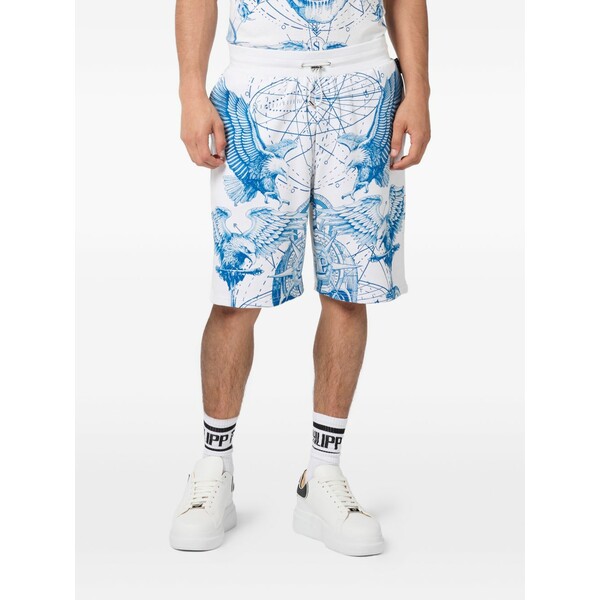 フィリップ飾り気の無い メンズ 心地好いズボン下 ボトムス Elastic-waistband shorts White