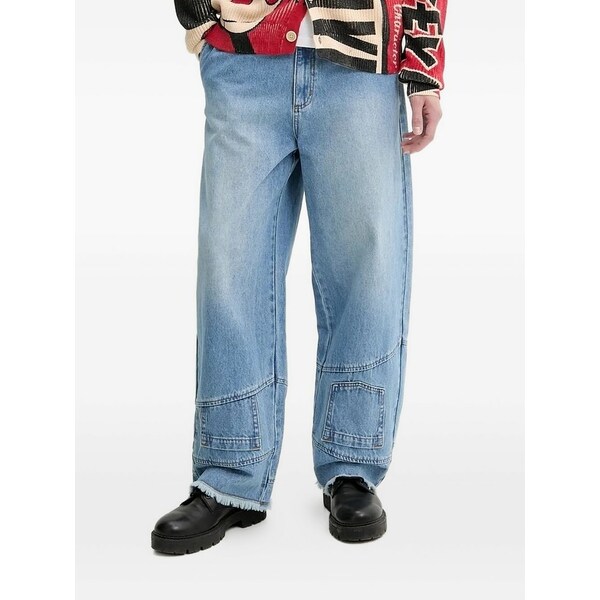 デジグアル メンズ ジーンズズボン下 ボトムス Panelled frayed jeans Blue