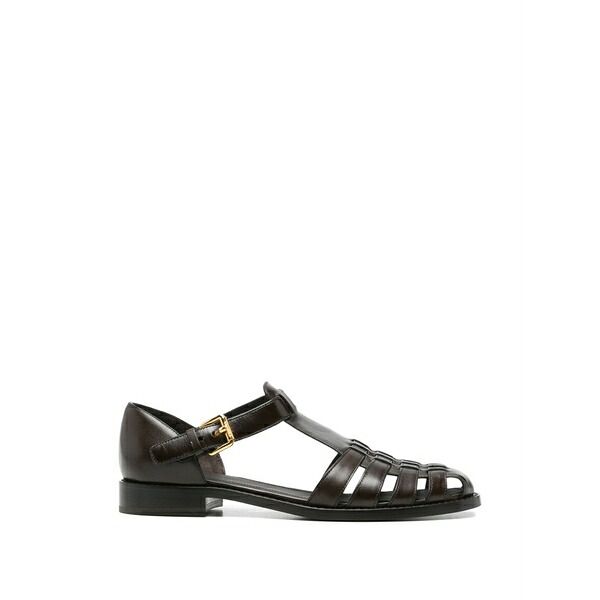 教会堂 レディース サンダル シューズ Kelsey cage-construction leather sandals Brown