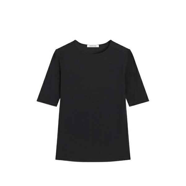 住み家 稲荷 レディース ティーシャツ トップス Crew-neck t-shirt Black