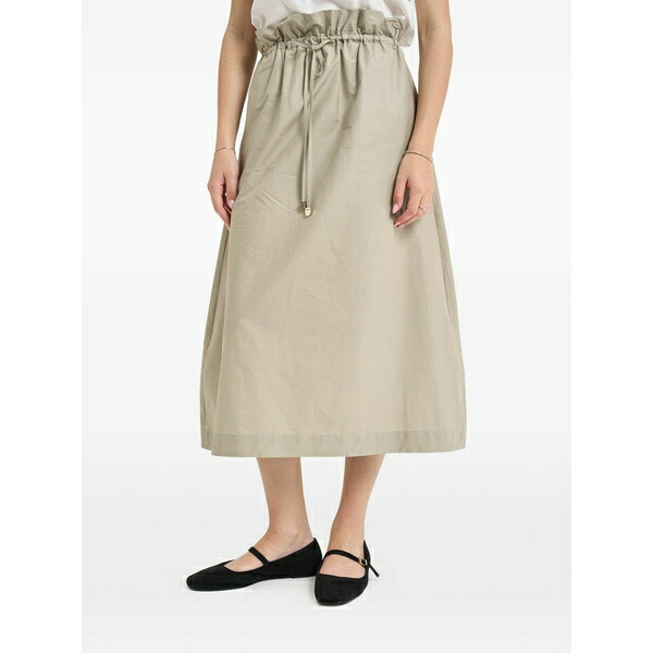 リュージョー レディース スコート ボトムス Drawstring paperbag-waist skirt Green