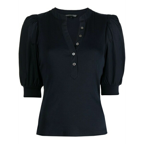 ヴェロニカ ベアード レディース ティーシャツ トップス Button-up puff sleeves top Blue