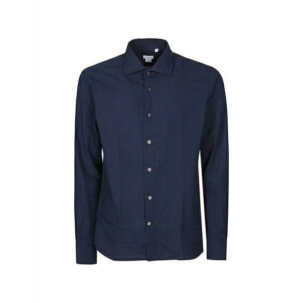 オリアン メンズ ティーシャツ トップス Textured shirt Blue