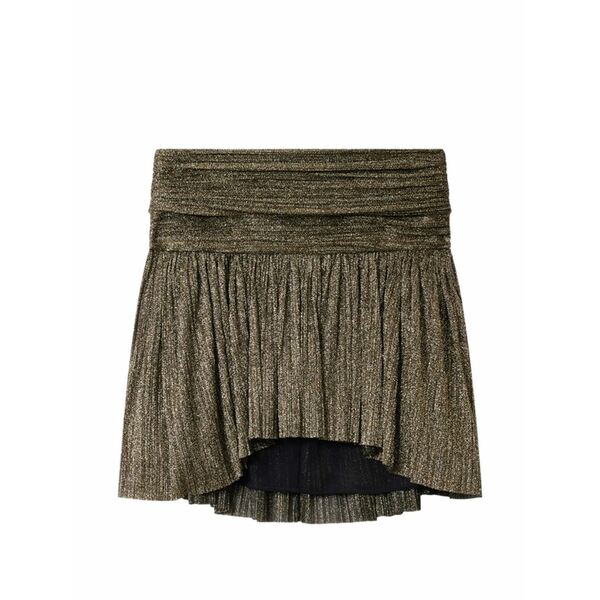 イザ呼びりん マラン レディース スコート ボトムス Eloise smocked metallic-effect skirt Gold