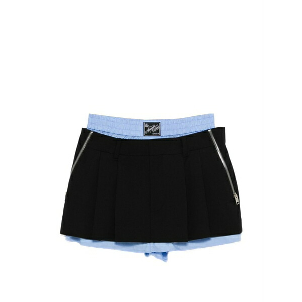 アレキサンダーワン レディース 心地よいズボン下 ボトムス Layered pleated skorts Black