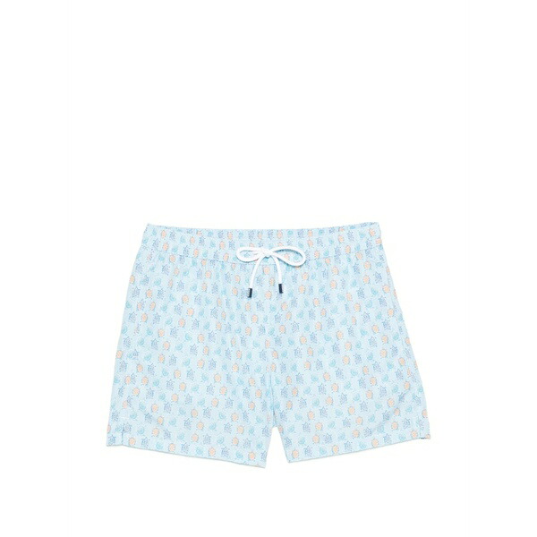 フェデーリ メンズ 心地好いズボン下 ボトムス Turtle print swim shorts Blue