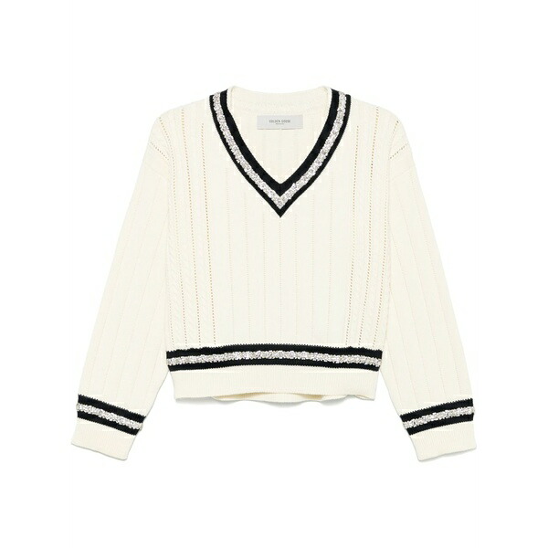 ゴールデングース レディース 編み物\u0026プルオーバー アウター Crystal-embellished sweater Neutrals