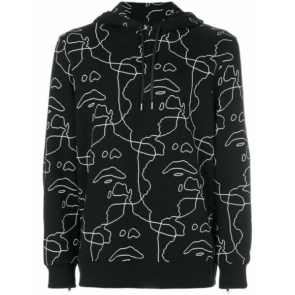 ニールバレット メンズ パーカー・スウェットシャツ アウター Siouxsie printed hoodie Black