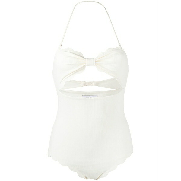 メリーシア レディース ワンピース トップス Scalloped-edge one piece White｜asty