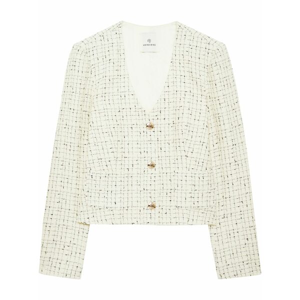アニービン レディース 上衣＆上衣 アウター Anitta tweed cropped jacket White