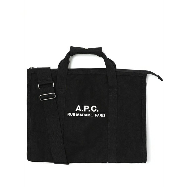 アーペーセー メンズ トートバッグ 御徒面子 R￡cup￡ration canvas tote bag Black