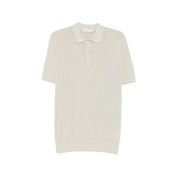 マニュエル リッツ メンズ スポーツシャツ トップス Fine-knit polo shirt Neutrals