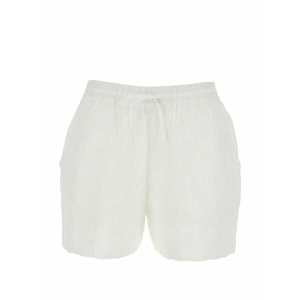 ピンコ レディース 心地よいズボン下 ボトムス Drawstring-fastening shorts White