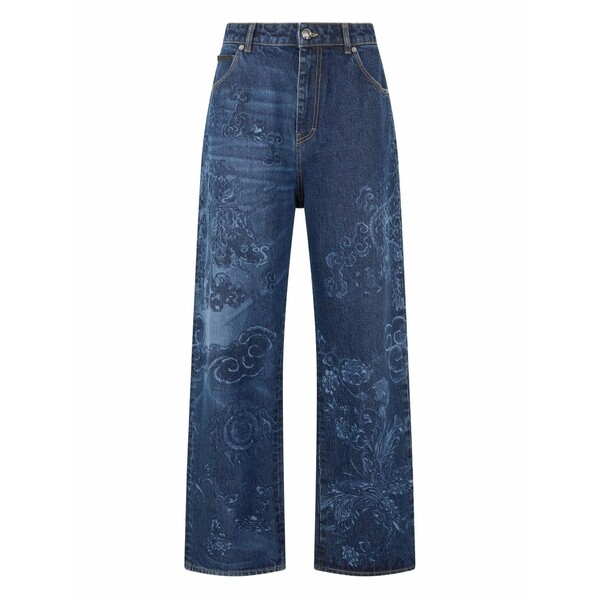 ロベルトカヴァリ メンズ ジーンズズボン下 ボトムス Dragon-motif jeans Blue