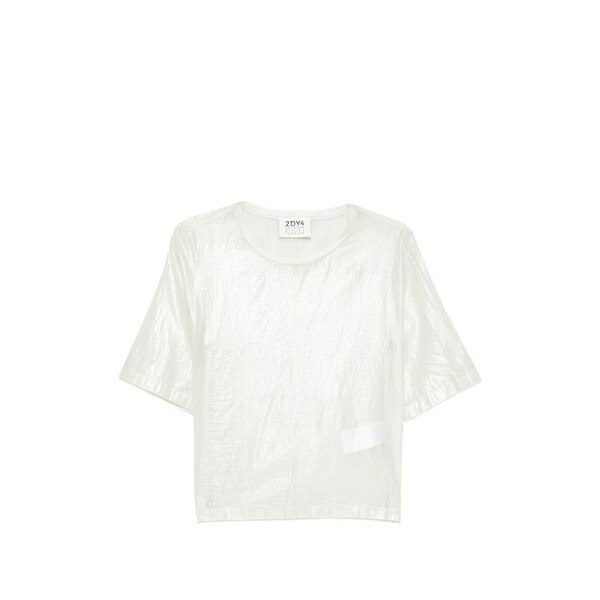 素っ気ない玉蜀黍 レディース プルオーバー トップス Shimmer-design short-sleeved t-shirt Neutrals