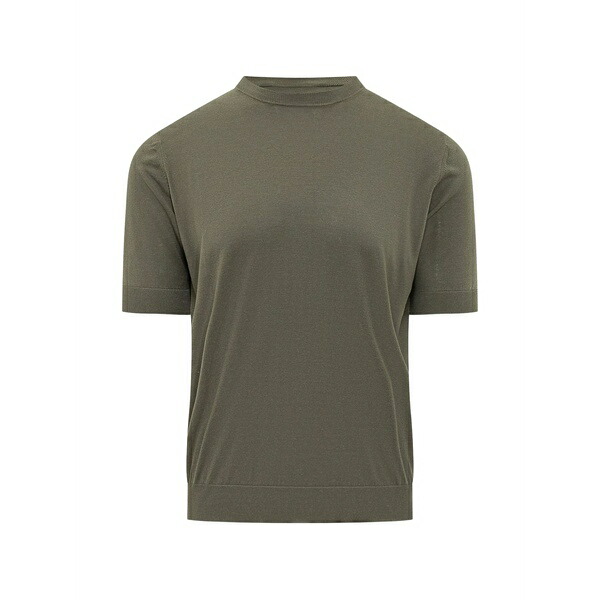フィリッポ デ ラウレンティス メンズ プルオーバー トップス Short-sleeve silk sweater Green