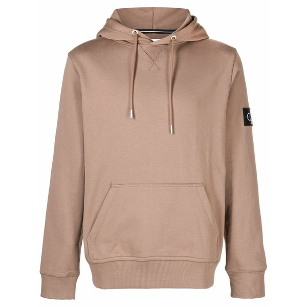 カルバンクライン メンズ パーカー・スウェットシャツ アウター Heavyweight cotton hoodie Brown