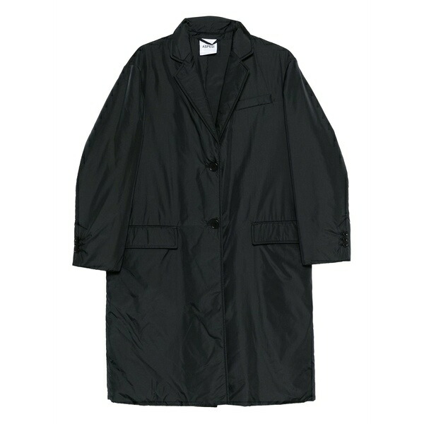 アスペジ レディース 厚地の外套 アウター Button-fastening coat Black