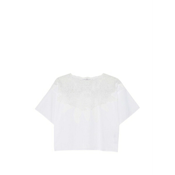 エルマンノ シェルヴィーノ レディース シャツ トップス Lace-detail blouse White｜asty 134,900円