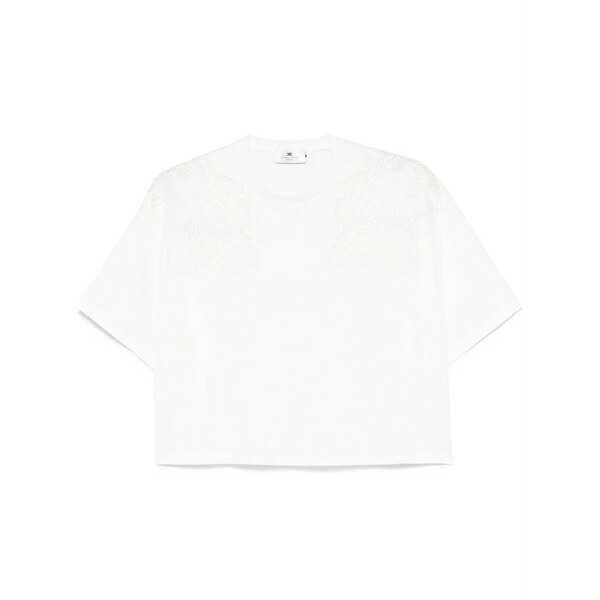 エリザベスフランキ レディース ティーシャツ トップス Embroidered t-shirt White