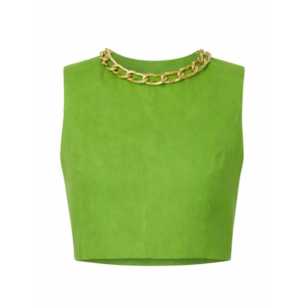 エリザベスフランキ レディース カットソー トップス Jewel-chain sleeveless top Green