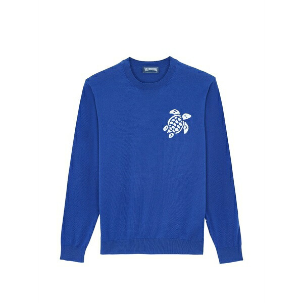ヴィルブレクイン メンズ 編み物\u0026プルオーバー アウター Logo-jacquard cotton sweater Blue