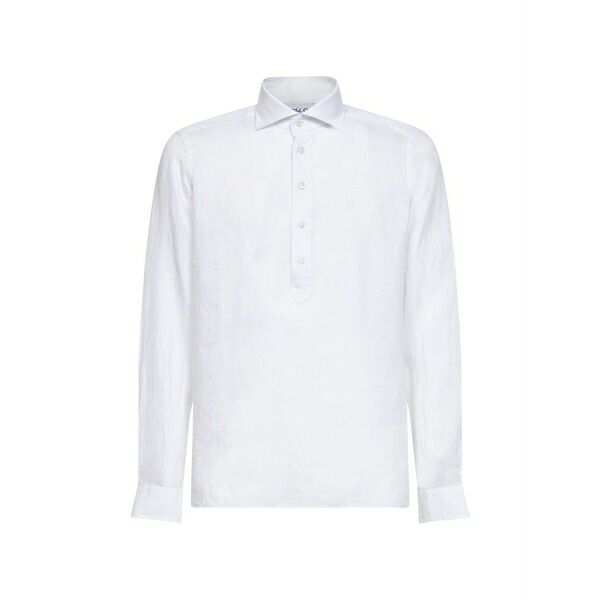 グリエルミノッティ メンズ プルオーバー トップス Long-sleeve popover shirt White