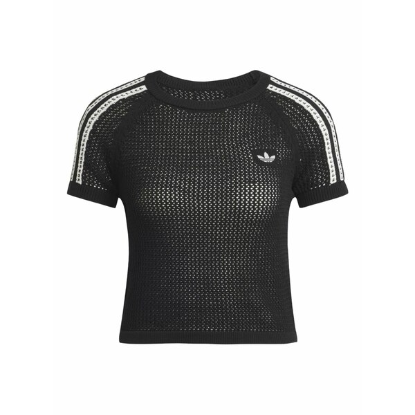 アディダス レディース プルオーバー トップス Knitted t-shirt Black