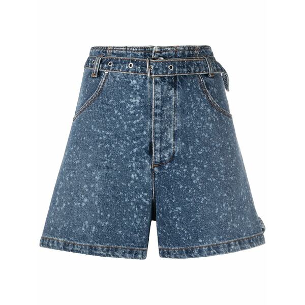 エムエスジイエム レディース 心地よいズボン下 ボトムス Paint-splatter print denim shorts Blue