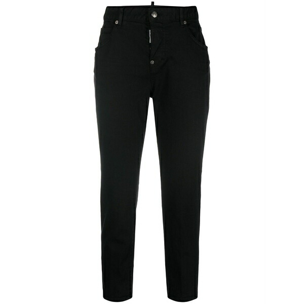 ディースクエアード レディース ジーンズズボン下 ボトムス Mid-rise cropped jeans  Black