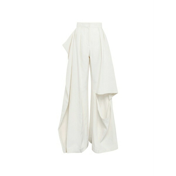 アウェイク 流行り物 レディース 心地よいズボン下 ボトムス Slit-knee draped pants Neutrals